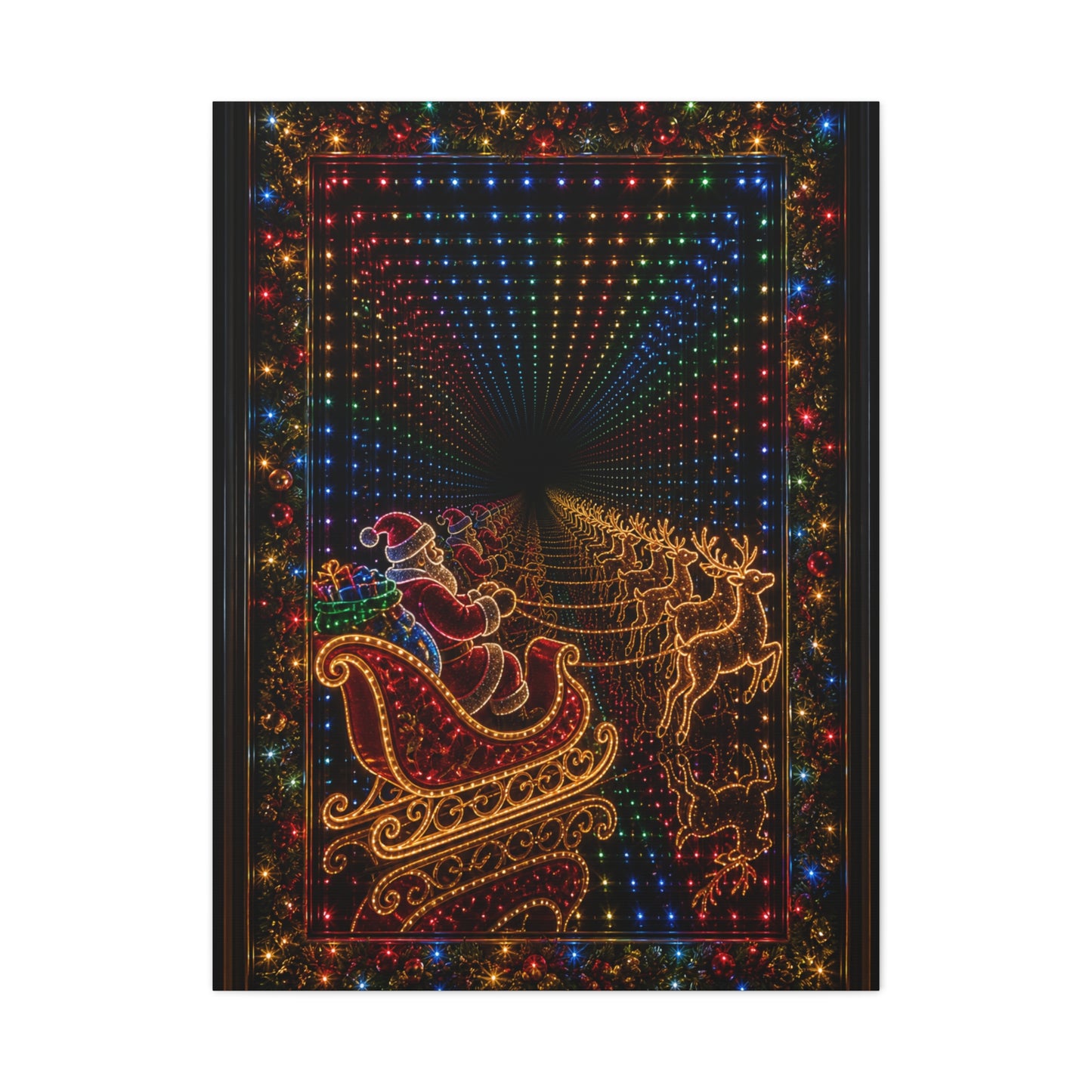 Infinity Tunnel Santa Sleigh Wall Art & Canvas Print