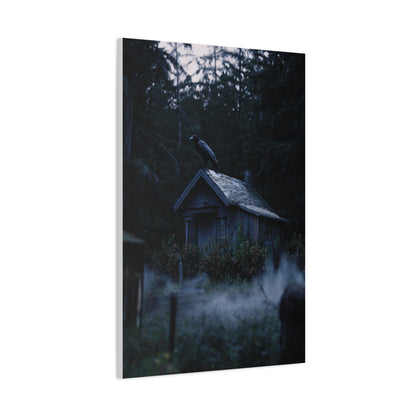 Raven on Witch’s Cottage Roof Wall Art & Canvas Print