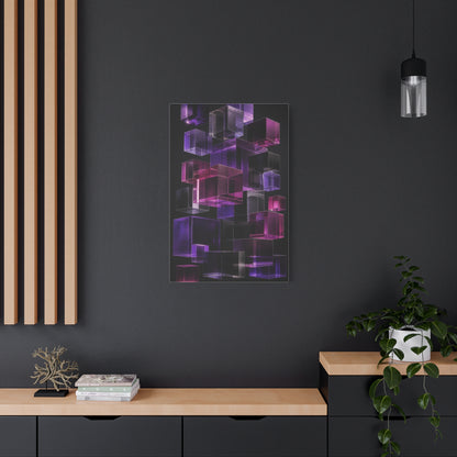 Floating Violet Glass Cubes Wall Art & Canvas Print