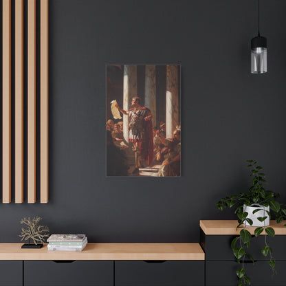 Julius Caesar Proclaiming Authority In The Roman Senate Wall Art & Canvas Print