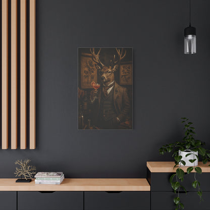Aristocratic Deer Gentleman Cocktail Portrait Wall Art & Canvas Print