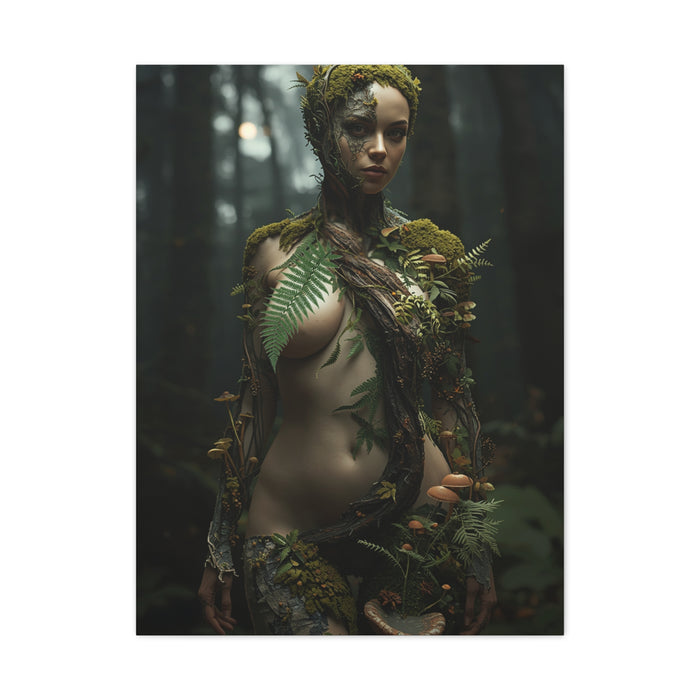 Biophilic Forest Goddess Portrait Wall Art & Canvas Print