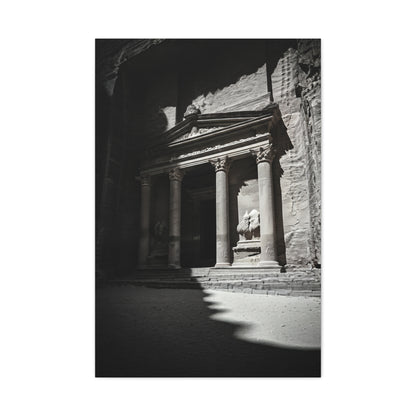Petra Rock-Cut Temple Shadows Wall Art & Canvas Prints