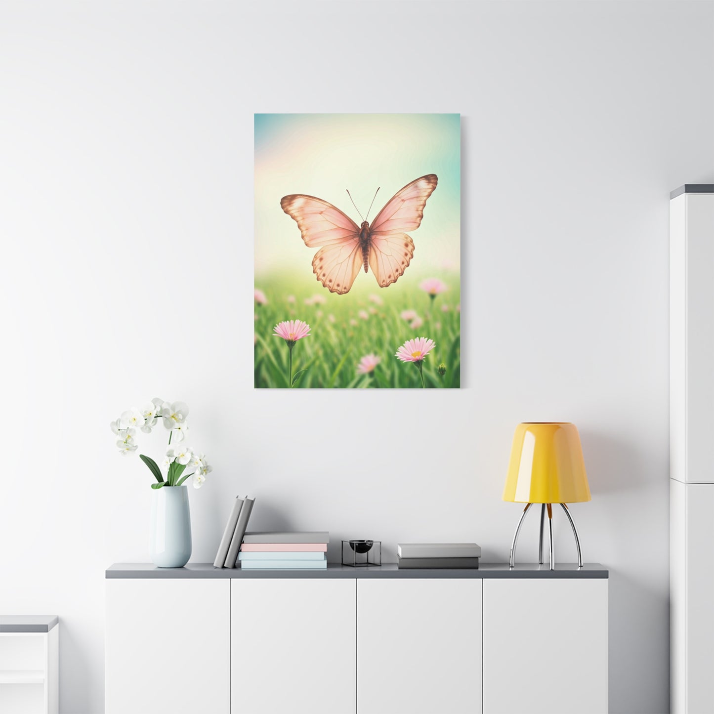 Blush Meadow Butterfly Elegance Wall Art & Canvas Prints