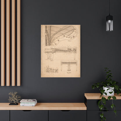 Grand Piano Blueprint Study Wall Art & Canvas Print