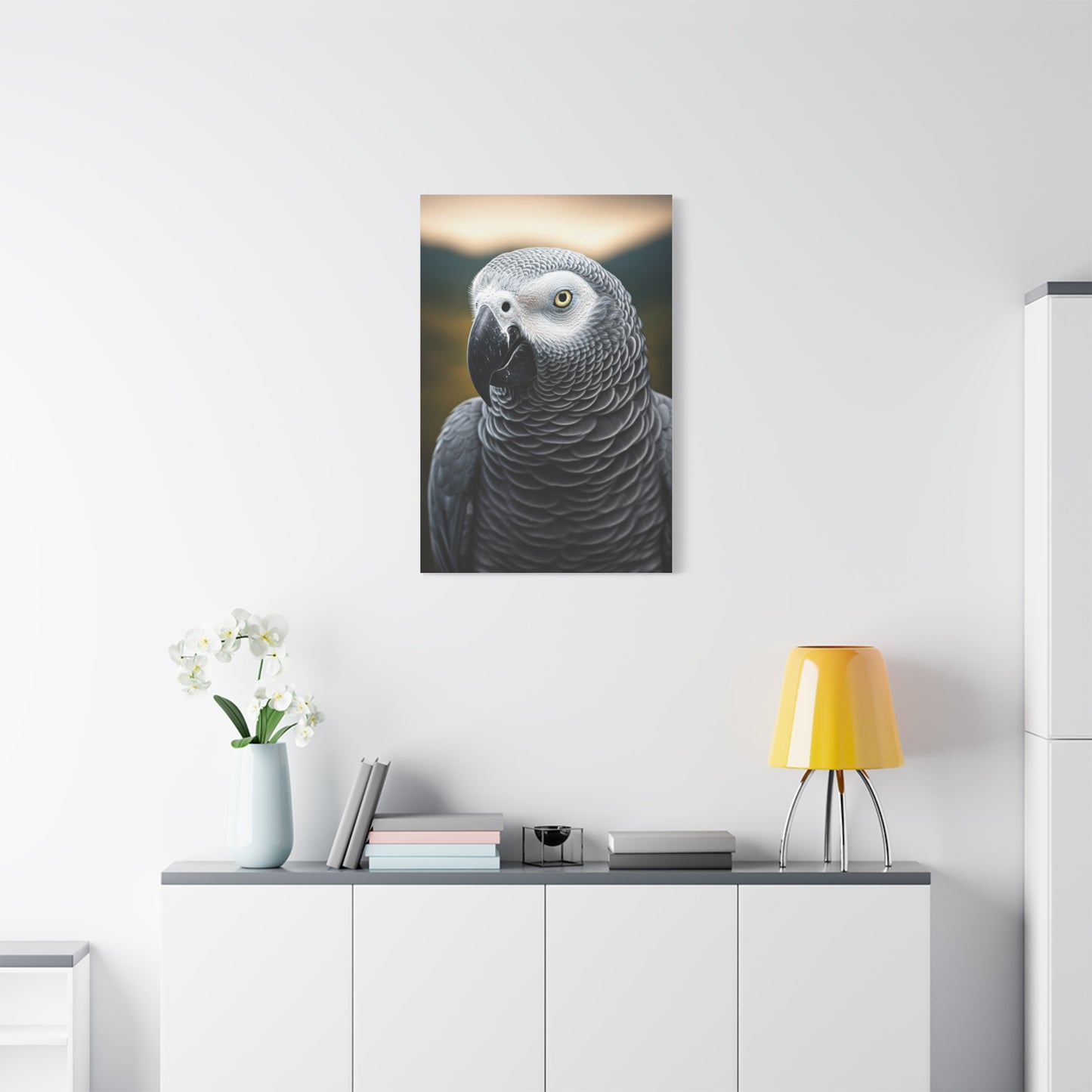 Sophisticated African Grey Parrot Portrait Wall Art & Canvas Prints