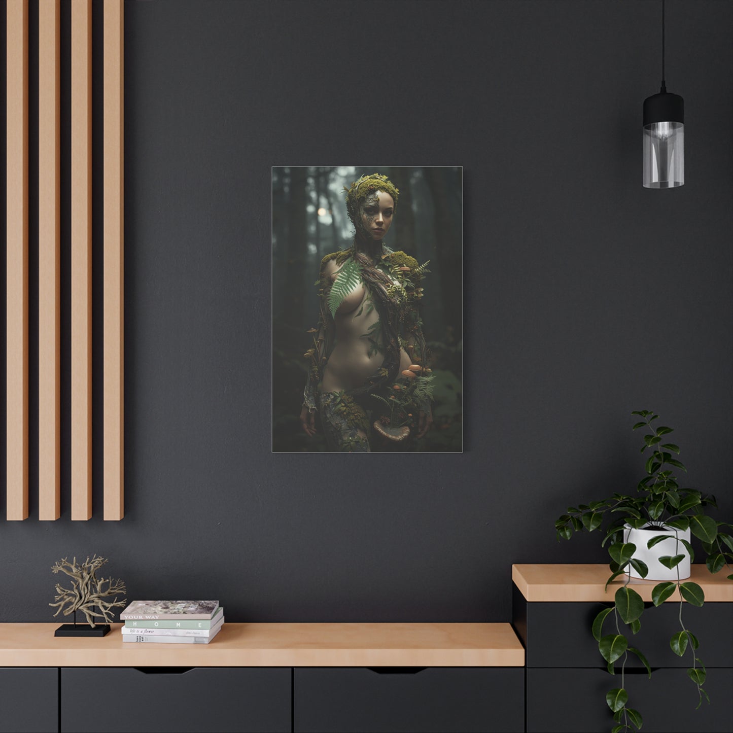 Biophilic Forest Goddess Portrait Wall Art & Canvas Print