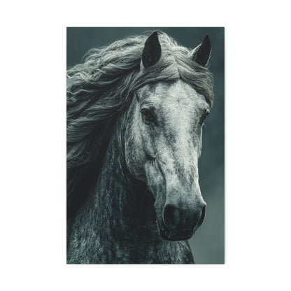 Silver Horse Portrait Wall Art & Canvas Print