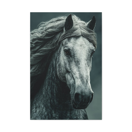 Silver Horse Portrait Wall Art & Canvas Print