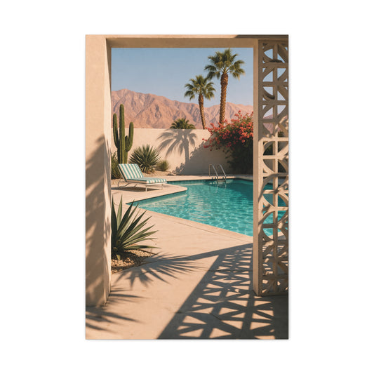 Desert Poolside Modernist Framing Wall Art & Canvas Print