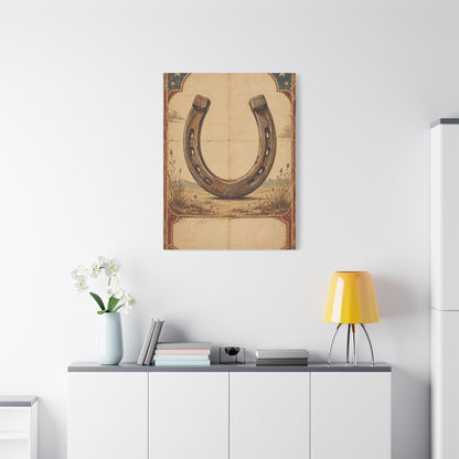 Rustic Horseshoe Frontier Poster Wall Art & Canvas Print