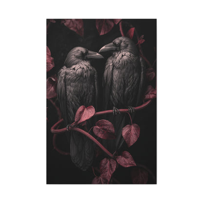 Pair of Ravens Gothic Romance Wall Art & Canvas Print