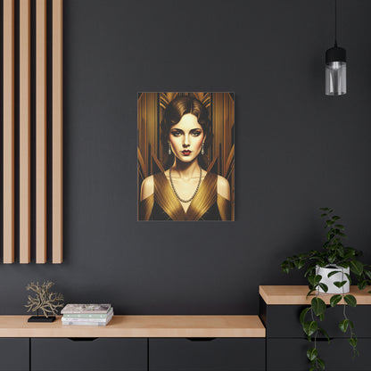 Golden Vintage Glamour Portrait Wall Art & Canvas Prints