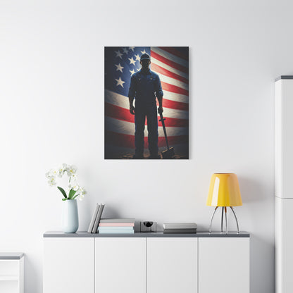 Soldier of Honor Before the Flag Wall Art & Canvas Prints