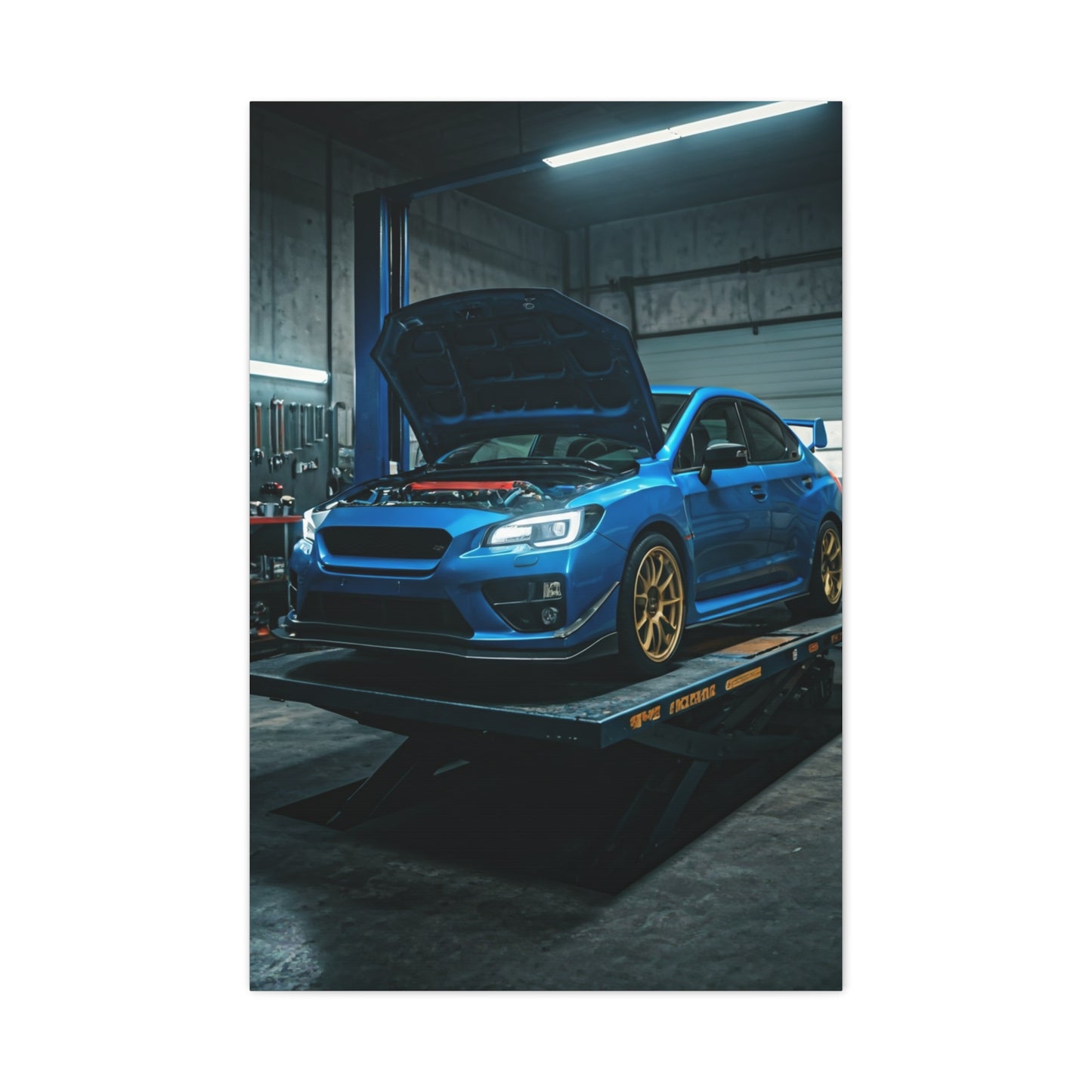 Subaru WRX STI Performance Workshop Scene Wall Art & Canvas Prints