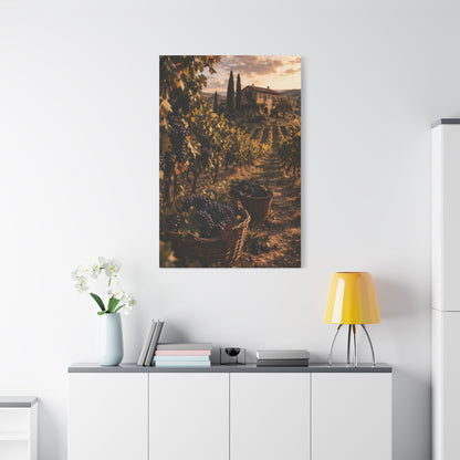 Tuscan Vineyard Harvest Scene Wall Art & Canvas Print