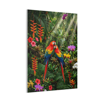 Vibrant Jungle Parrot Paradise Tropical Wall Art & Canvas Print