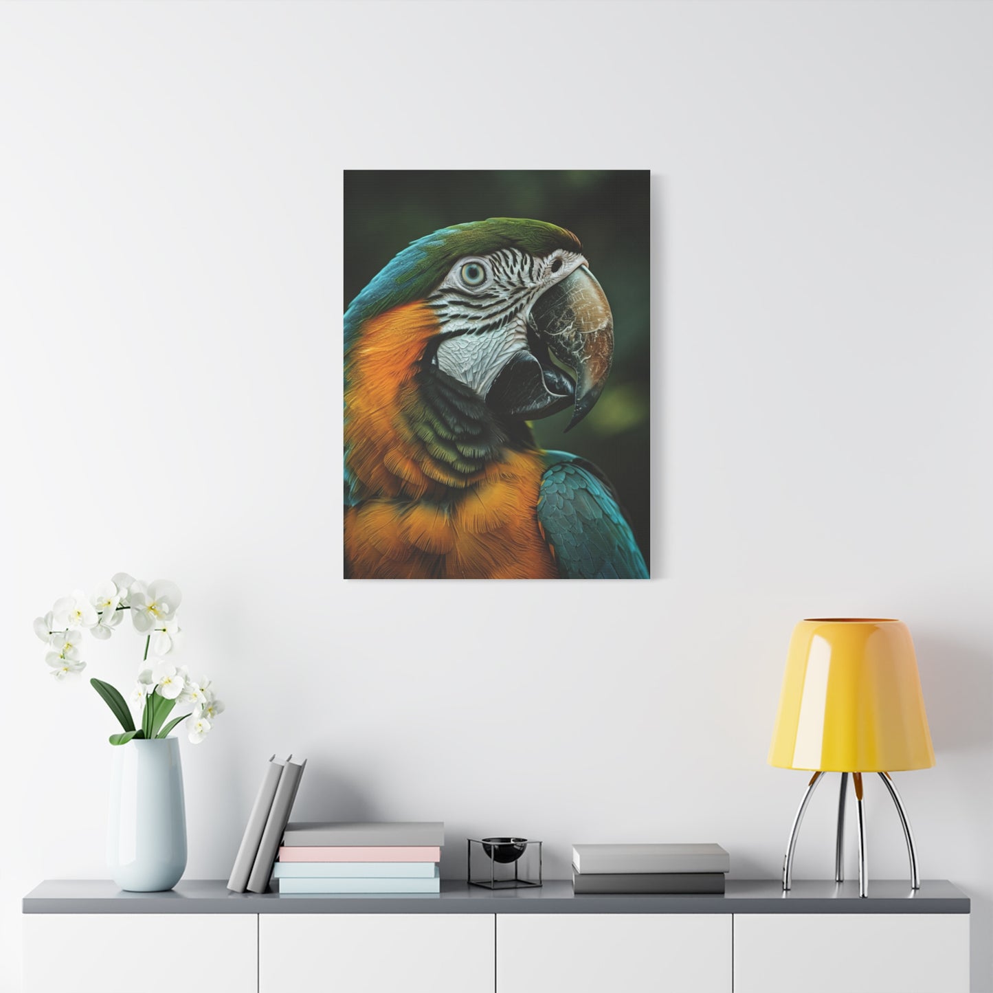 Blue and Gold Macaw Portrait Wall Art & Canvas Prints