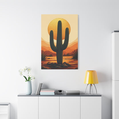 Golden Sun Desert Saguaro Landscape Wall Art & Canvas Prints