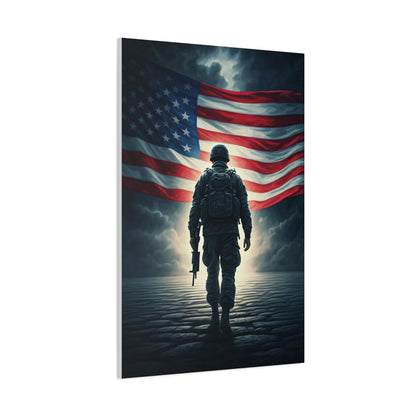 Soldier Standing for Freedom Wall Art & Canvas Prints .