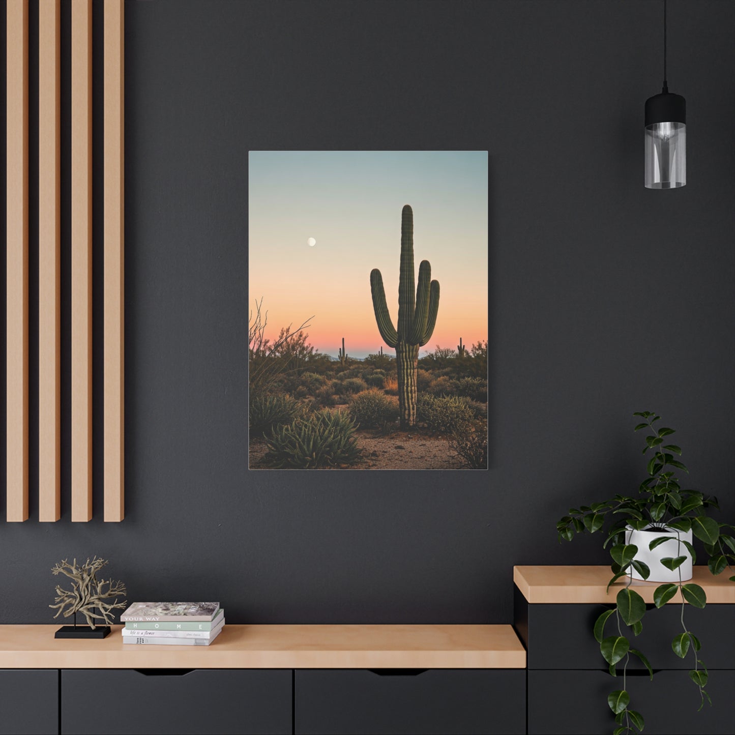 Golden Sunset Saguaro Landscape Wall Art & Canvas Prints