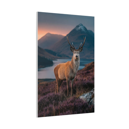 Scottish Highland Sunrise Stag Wall Art & Canvas Print