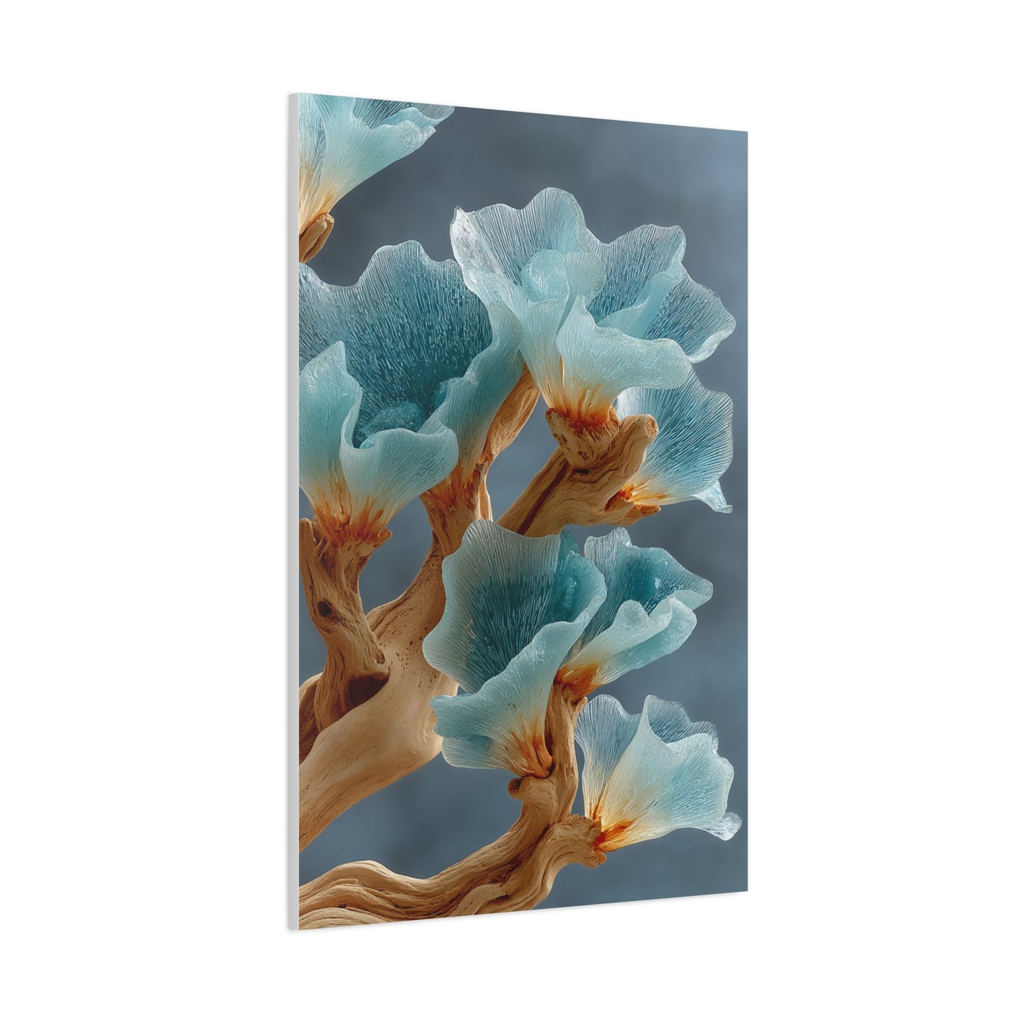 Driftwood and Sea Glass Floral Sculpture Wall Art & Canvas Print