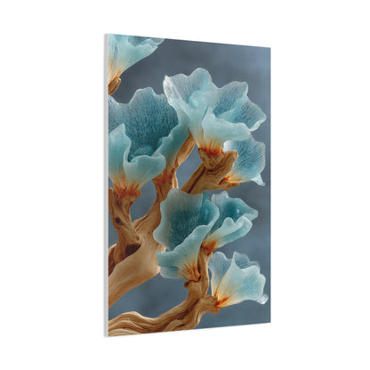 Driftwood and Sea Glass Floral Sculpture Wall Art & Canvas Print