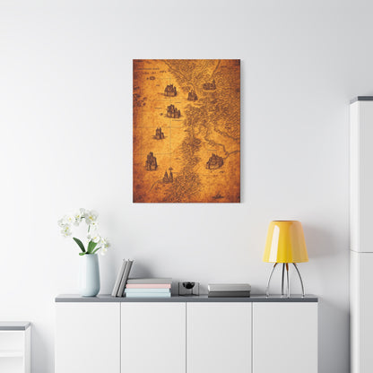 Antique Coastal Exploration Chart Wall Art & Canvas Prints