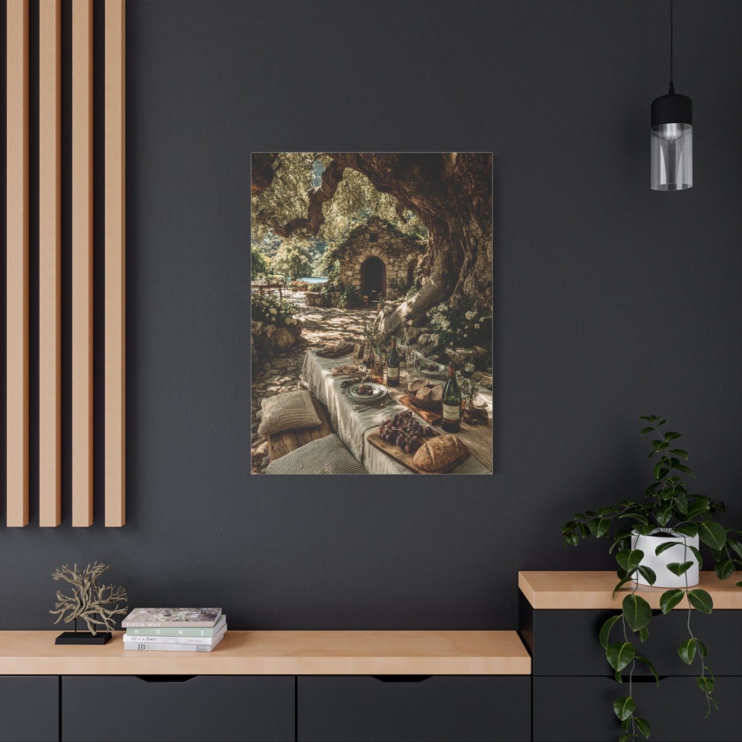 Olive Grove Countryside Lunch Wall Art & Canvas Print
