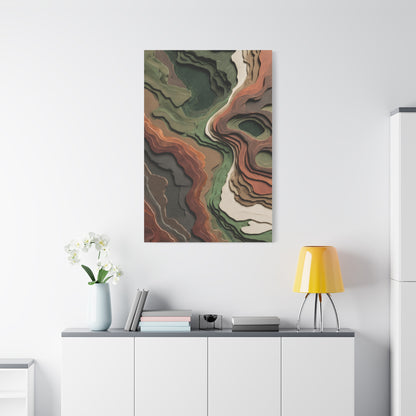 Abstract Terrain Inspired Layered Landscape Wall Art & Canvas Print