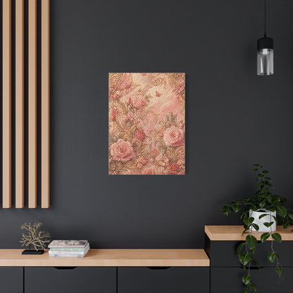 Blush Rococo Floral Fantasy Wall Art & Canvas Print