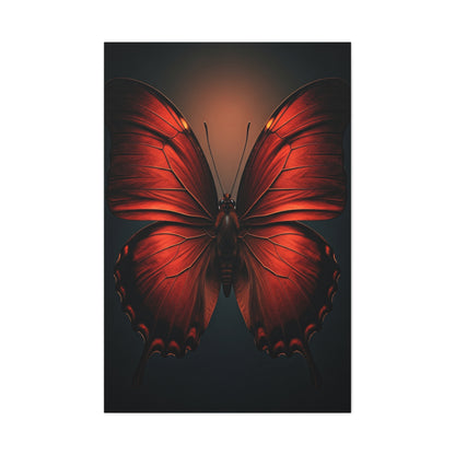 Crimson Ember Butterfly Symmetry Wall Art & Canvas Prints