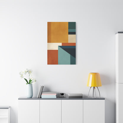 Mid Century Modern Geometric Color Block Wall Art & Canvas Print