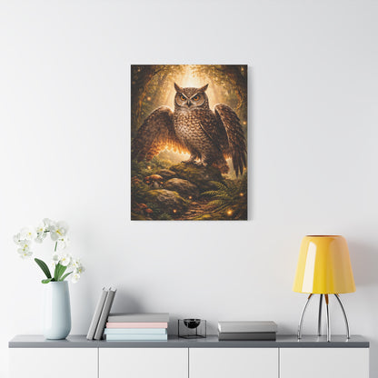 Enchanted Forest Guardian Owl Wall Art & Canvas Print