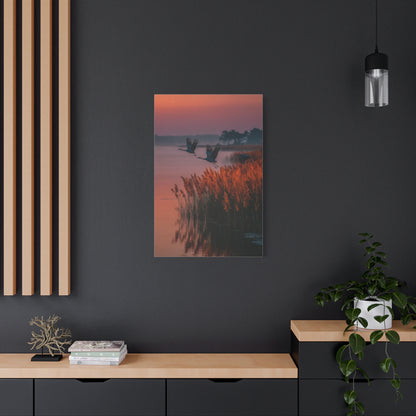 Autumn Marsh Sunrise Geese Wall Art & Canvas Print