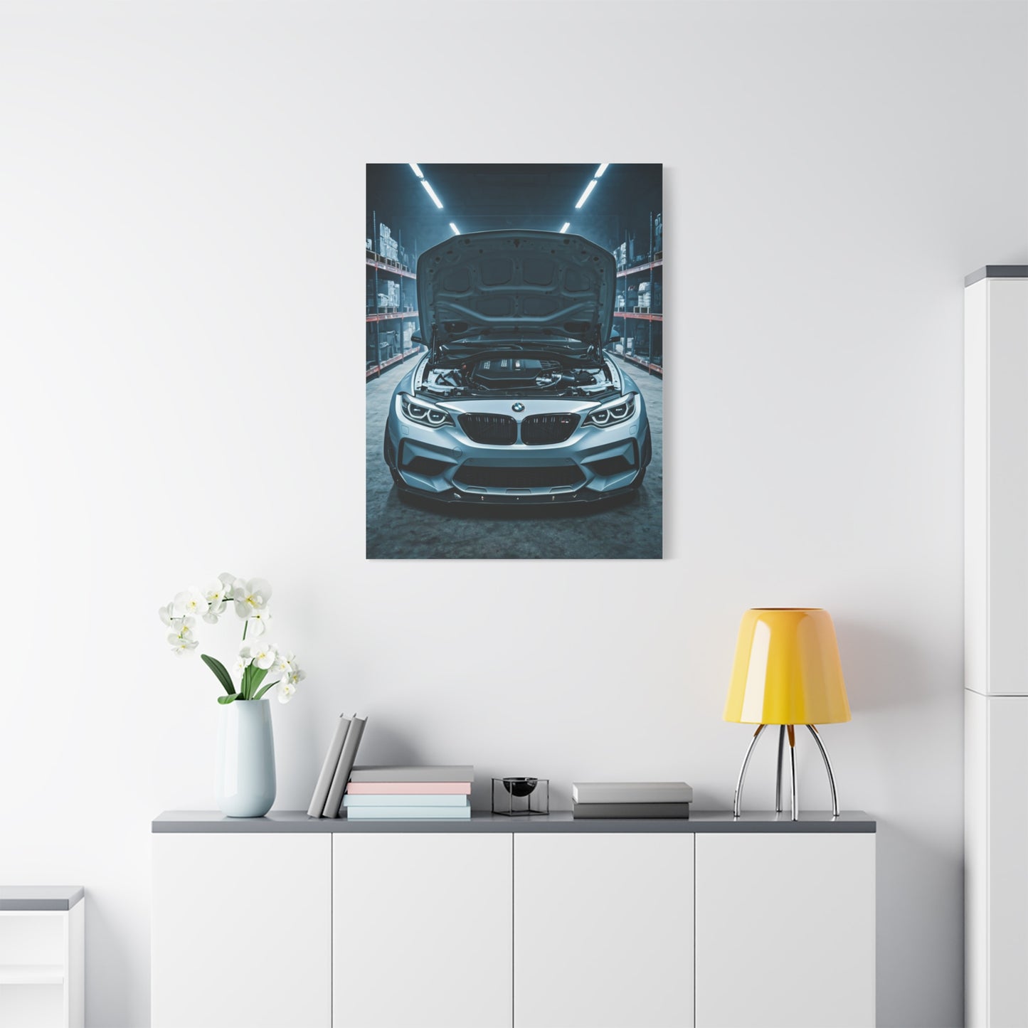 BMW M2 Industrial Workshop Lighting Wall Art & Canvas Prints