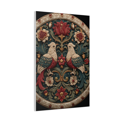 Ornamental Folk Bird Mandala Wall Art & Canvas Print