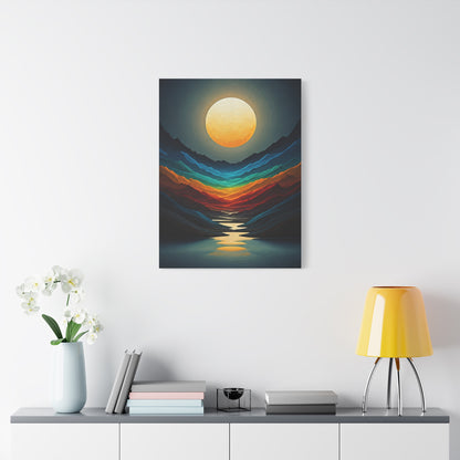 Golden Moon Valley Glow Wall Art & Canvas Print
