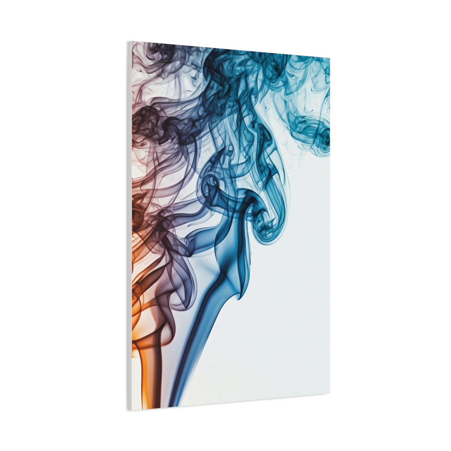 Blue and Amber Smoke Flow Abstract Wall Art & Canvas Prints
