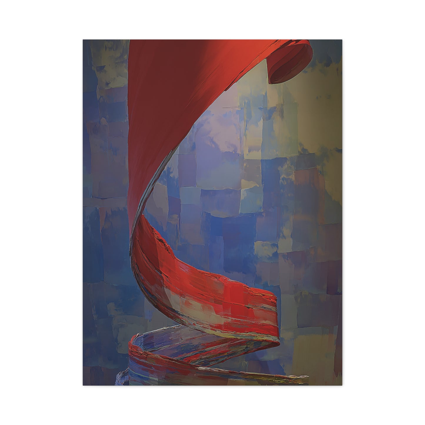 Sculptural Ribbon Motion Abstract Wall Art & Canvas Print