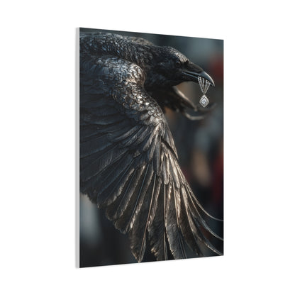 Crow Stealing Diamond Earring Wall Art & Canvas Print