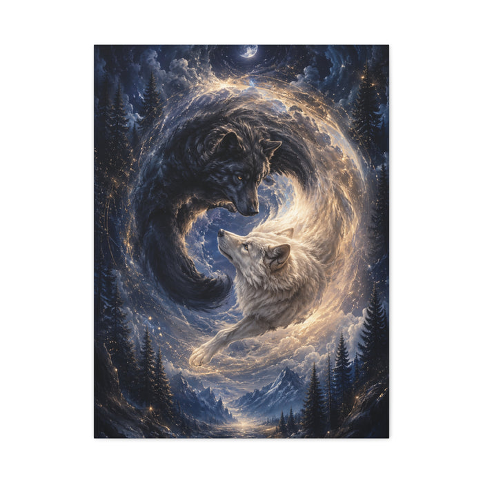 Celestial Wolf Pair Energy Vortex Wall Art & Canvas Print