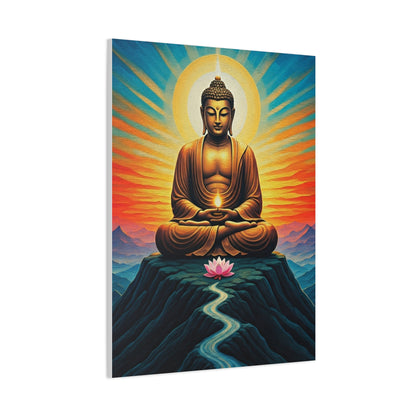 Meditative Buddha with Lotus Path Wall Art & Canvas Prints