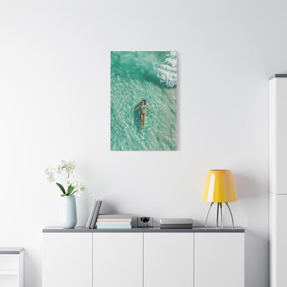 Aerial Ocean Serenity Woman Portrait Wall Art & Canvas Print