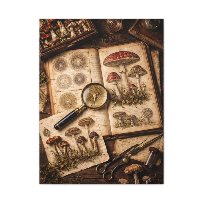 Cabinet-of-Curiosities Mushroom Study Wall Art & Canvas Print