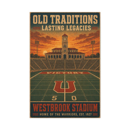 Vintage Stadium Legacy Football Sports Wall Art & Canvas Print