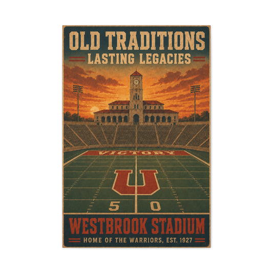 Vintage Stadium Legacy Football Sports Wall Art & Canvas Print