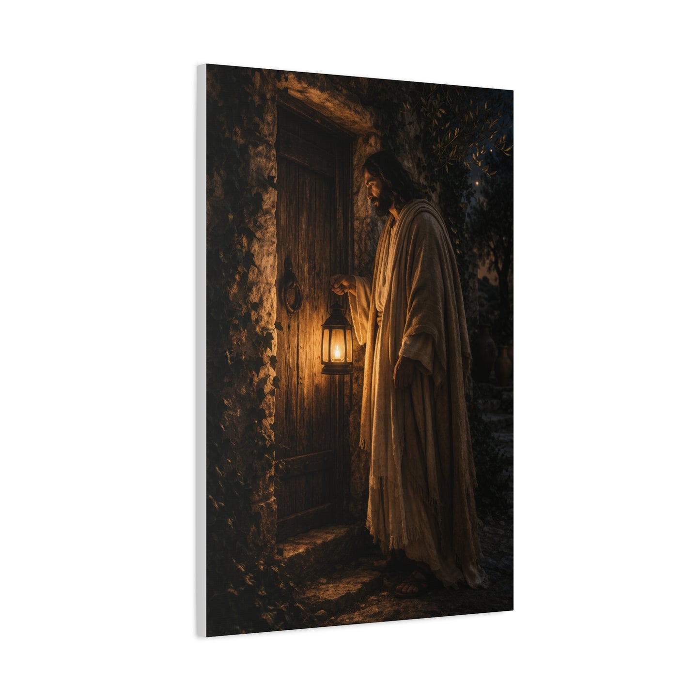 Jesus Knocking Candlelight Door Wall Art & Canvas Print
