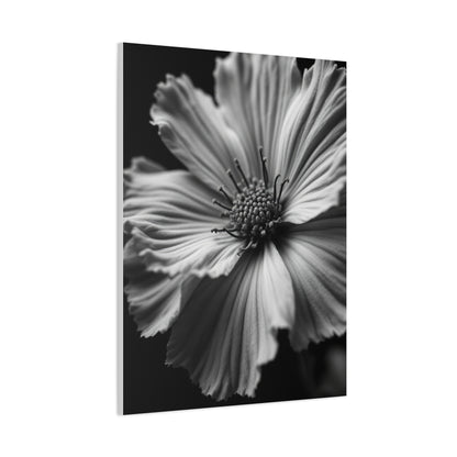 Dramatic Monochrome Cosmos Bloom Wall Art & Canvas Prints